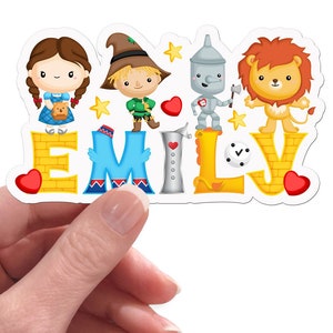 Friends of Oz Name Sticker, Custom Stickers, Waterproof Sticker, Oz Theme Party Favors, Cute Stickers for Kids, Girl Dorothy Stickers