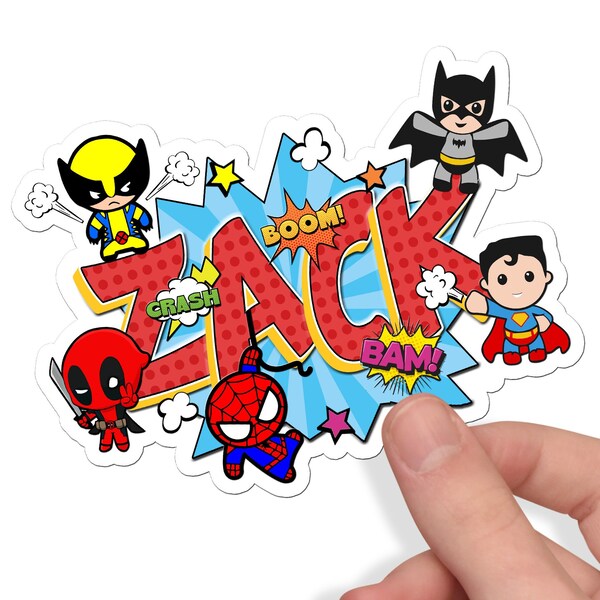 Super Hero Decals Name Etsy