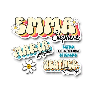 Personalized Retro Name Sticker: Waterproof Vinyl Decal