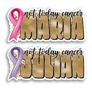 Cancer Awareness Name Sticker, Custom Ribbon Decal, Support Gift for Water Bottles and Laptops