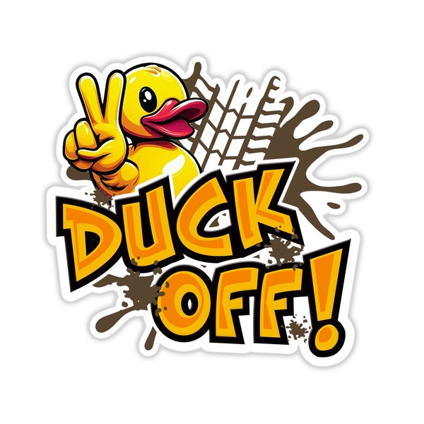 Funny Stickers for Ducking Game, Rubber Duck Peace Sign Wave, Off-Road 4x4 Muddin Fun, Leave a Duck, ATV Sticker