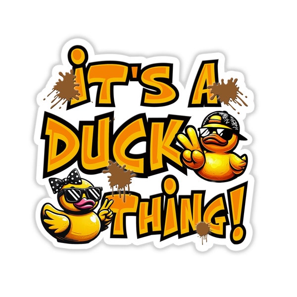 Funny Stickers for Ducking Game, Rubber Duck Peace Sign Wave, Off-Road 4x4 Muddin Fun, Leave a Duck, ATV Sticker