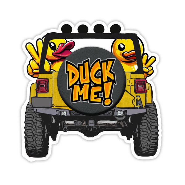 Funny Stickers for Ducking Game, Rubber Duck Peace Sign Wave, Off-Road 4x4 Muddin Fun, Leave a Duck, ATV Sticker