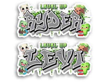 Personalized Gamer Stickers: Waterproof Pixel Arcade Labels