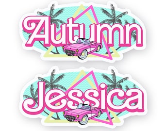 Personalized Name Sticker – Fashion Doll Design, Waterproof Vinyl