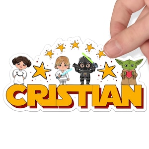 Personalized Space Name Sticker: Galactic Waterproof Vinyl Decal