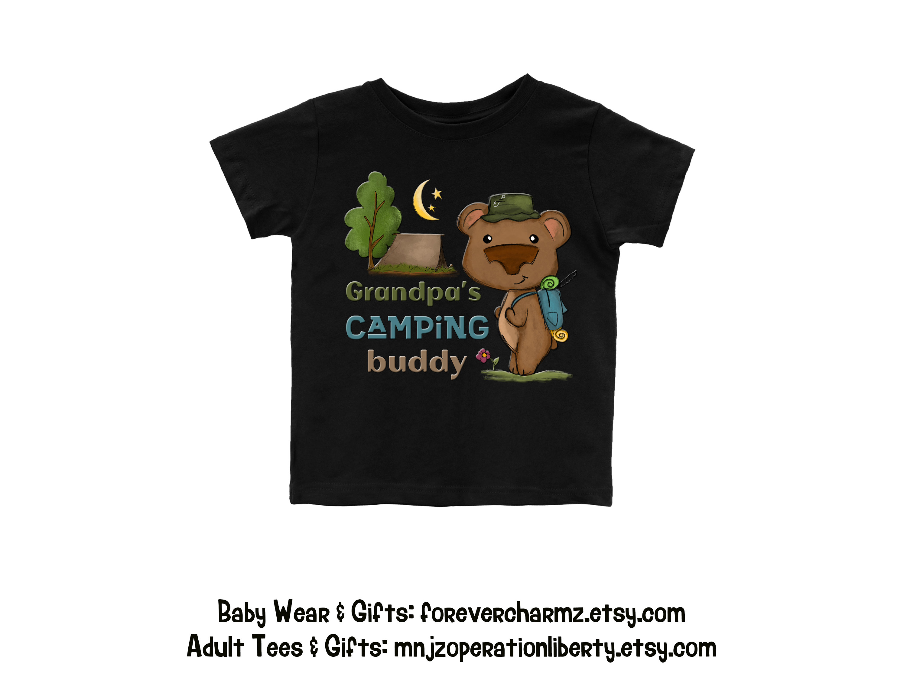 Boys Camping Toddler Tee Shirt with Teddy Bear Camping and Etsy