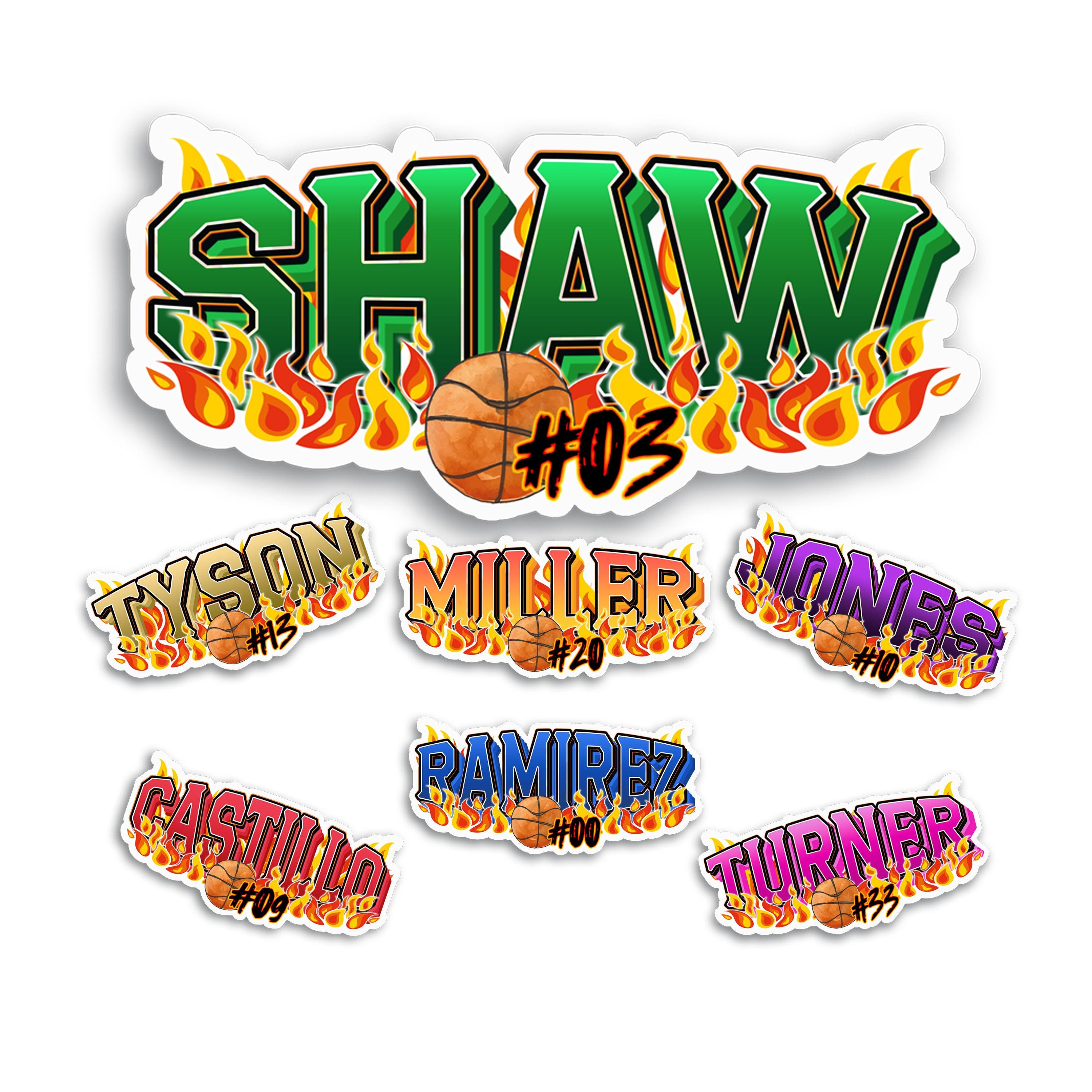 Custom Basketball Name Sticker, Waterproof Pebbled Texture Decal for ...