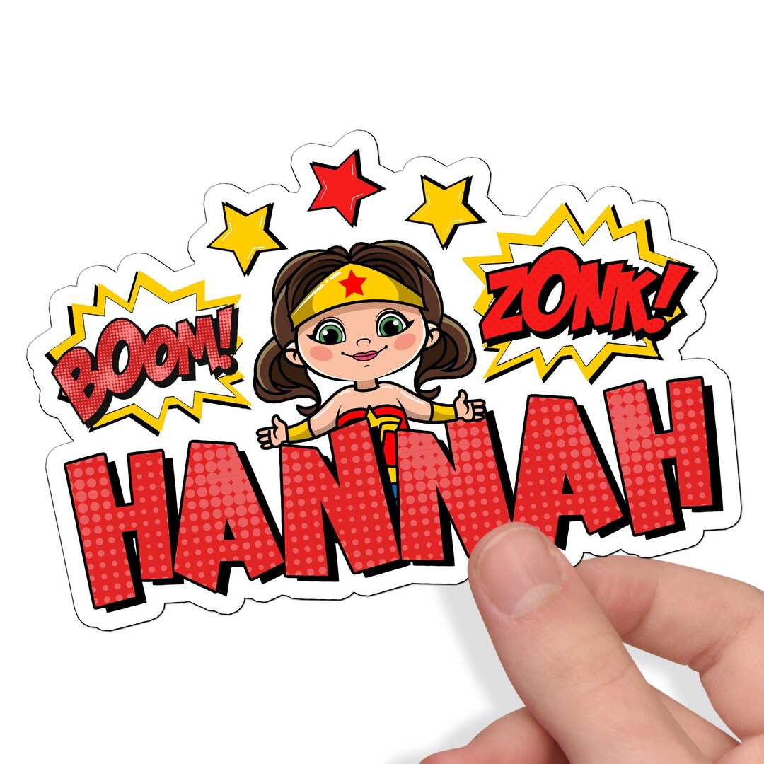 Custom Superhero Name Sticker for Kids Etsy
