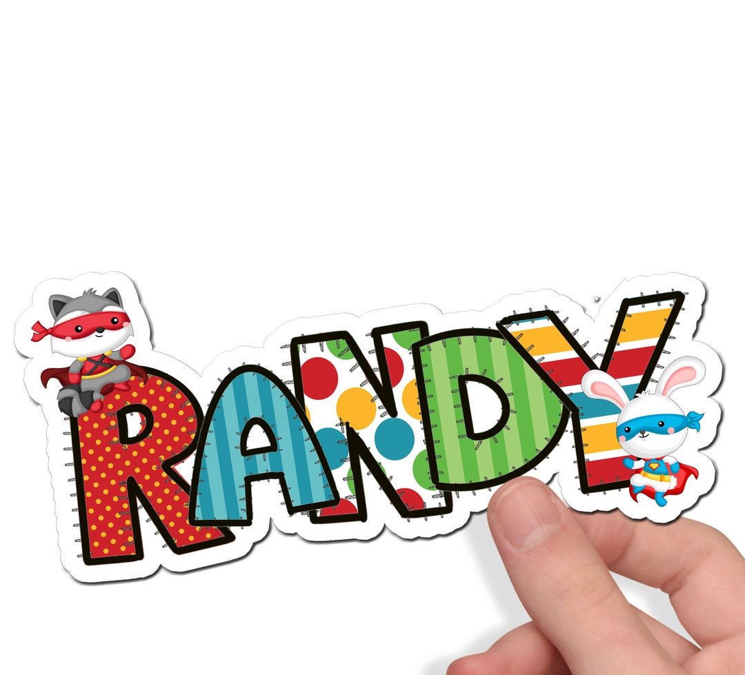 Super Hero Anmials Custom Name Sticker Superhero Name Etsy