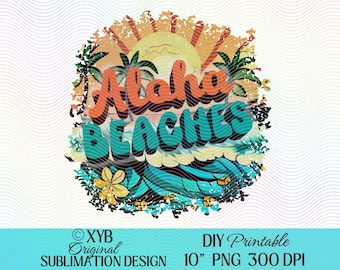 Aloha Beaches PNG: Tropical Summer Design (Digital Download)