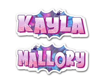 Personalized Superhero Name Sticker: Girl Power Comic Decal