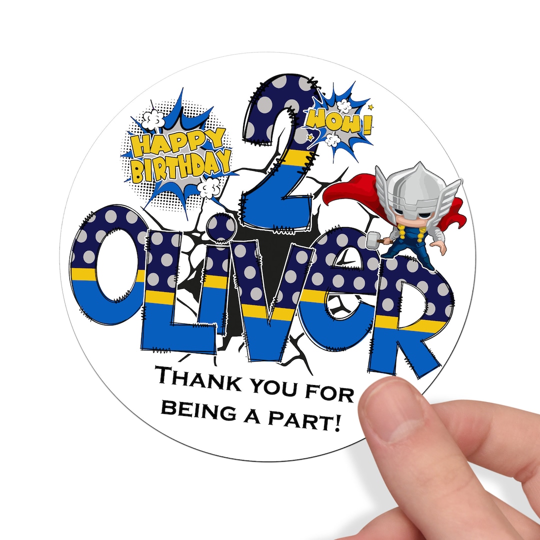 Custom Birthday Super Hero Sticker Pack, Demigod Superhero Party Theme ...