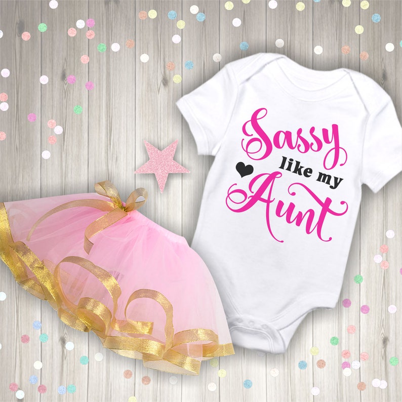 Sassy Like My Auntie Children/'s Kids T Shirts T-Shirt Top Purple Pink