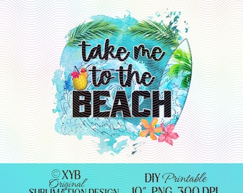 Beach Sublimation Design: Tropical Getaway PNG (Digital Download)