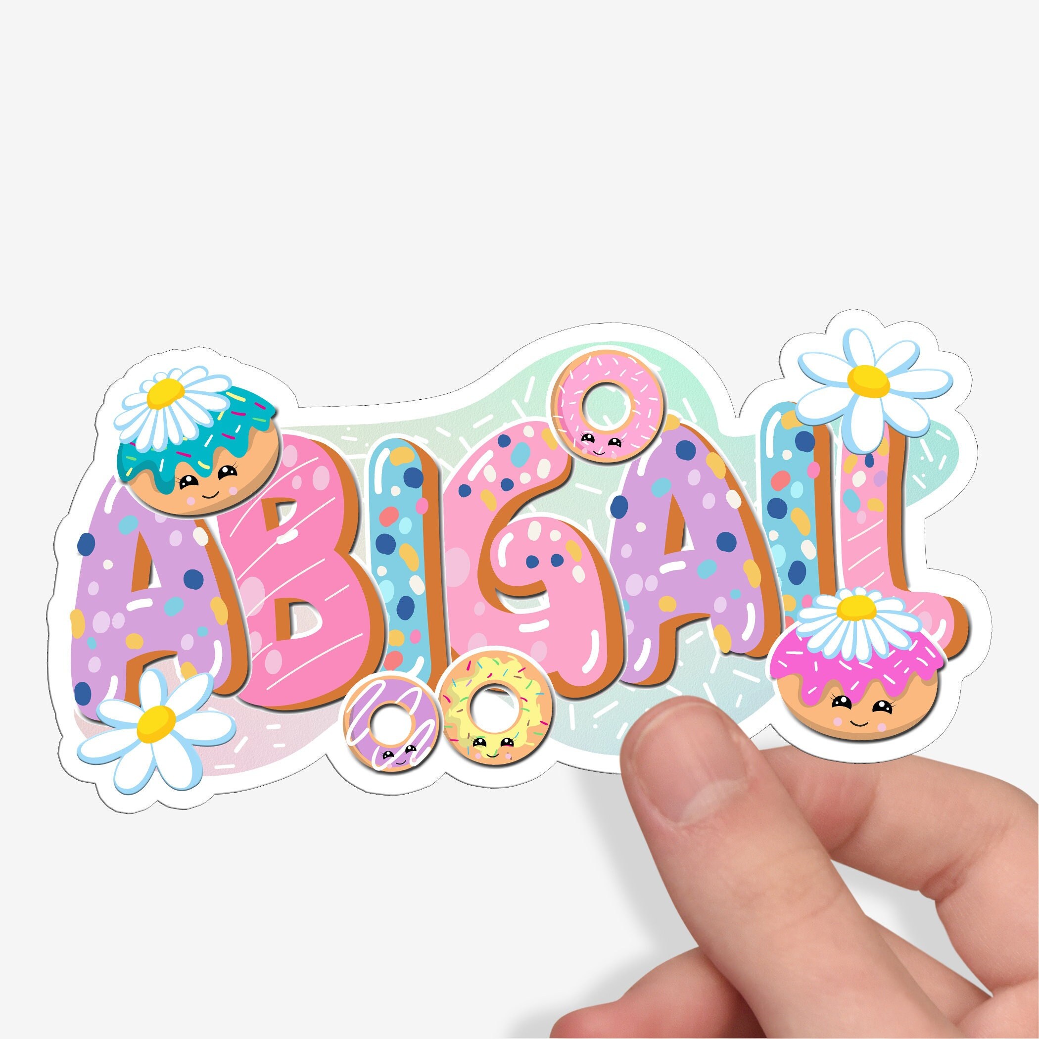 Set of 12 Cute Kawaii Food Stickers Approx 2 on Longest Side Donut