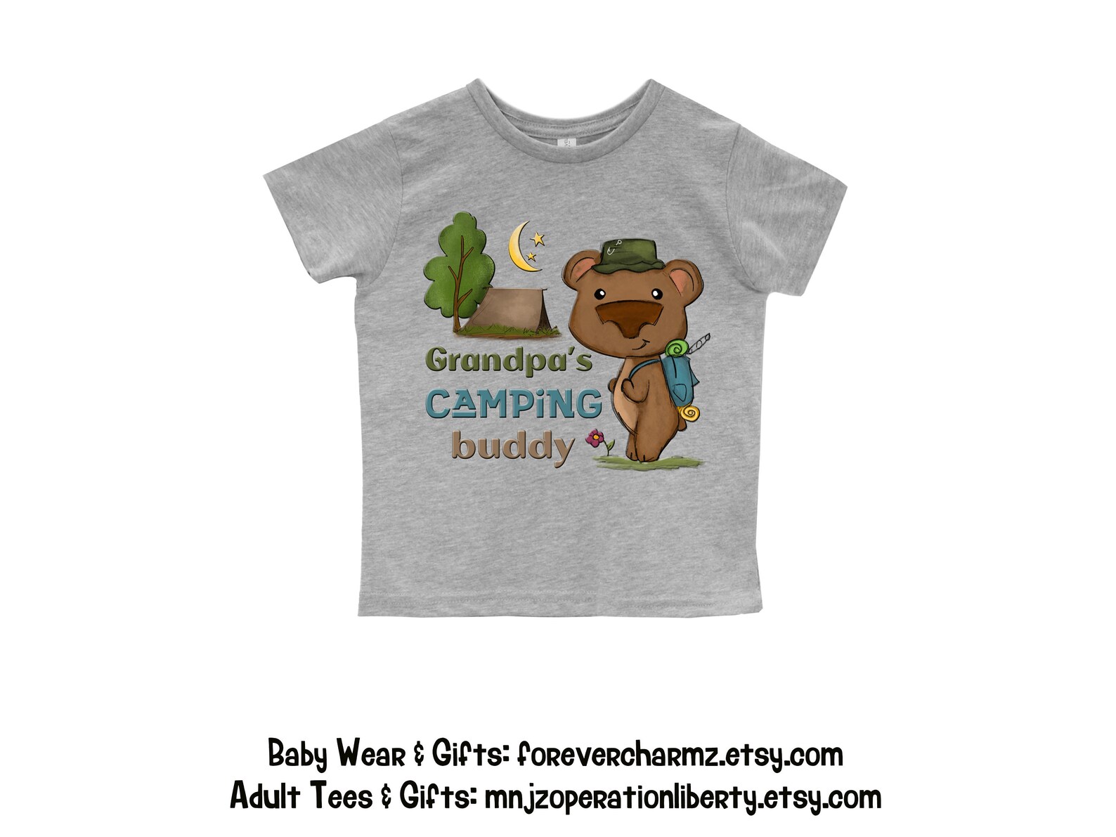 Boys Camping Toddler Tee Shirt with Teddy Bear Camping and Etsy