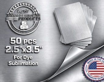 50ea Brushed Silver Aluminum Dye Sublimation playing cards 2.5"x3.5"