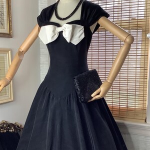 1980s Black and White Dress - Etsy