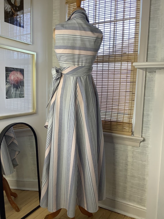 Calvin Klein midi striped cotton wrap sundress bl… - image 5