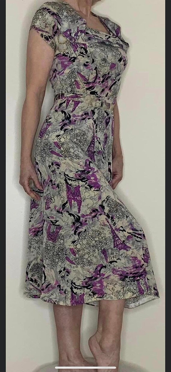 Eiffel Tower Print Pattern Dress