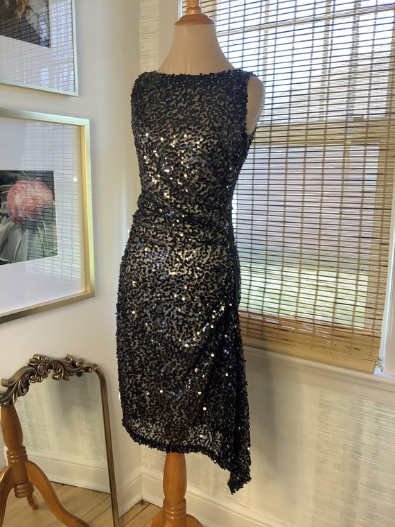 Black and pewter sequin glamour dress by David Mei