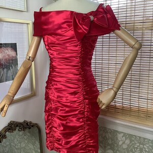 red satin ruched dress Jones Ruched Satin Mini Dress in Red