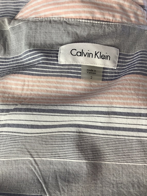 Calvin Klein midi striped cotton wrap sundress bl… - image 7