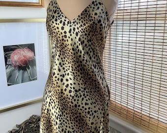 Victoria’s Secret leopard print bias cut slip dress, medium