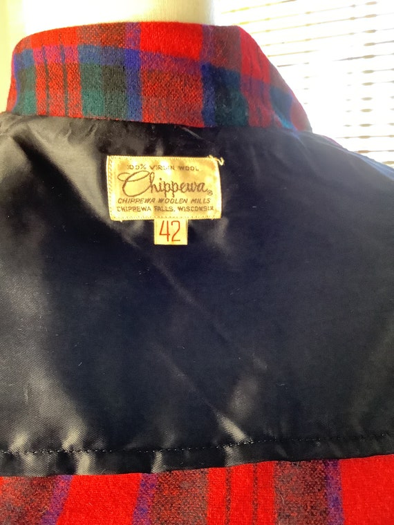 Vintage Chippewa woolen mills green, red and blue… - image 6
