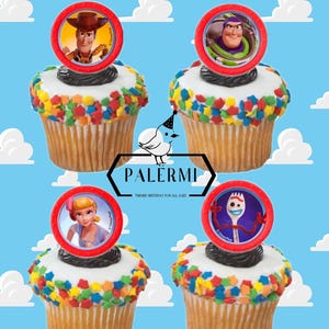 Disney Pixar Toy Story Cupcake Rings  12ct, Toy Story Cupcake Toppers Plastic Rings, PALERMI