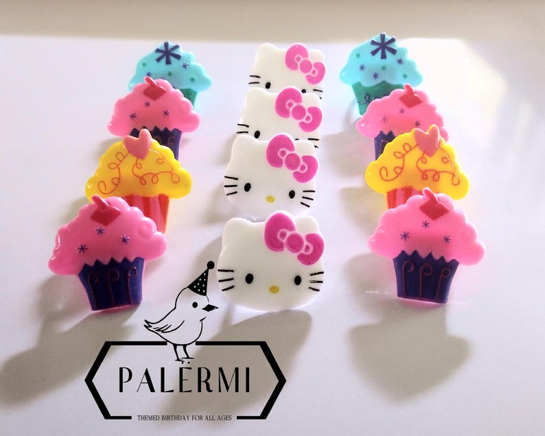 Hello Kitty Cupcake Ring Toppers, Hello Kitty Cupcake Toppers, PALERMI