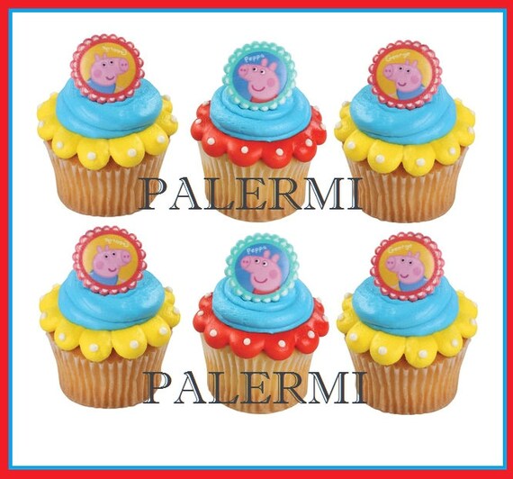 Peppa Pig Cupcake Toppers Peppa Pig George Cupcake Topper Etsy