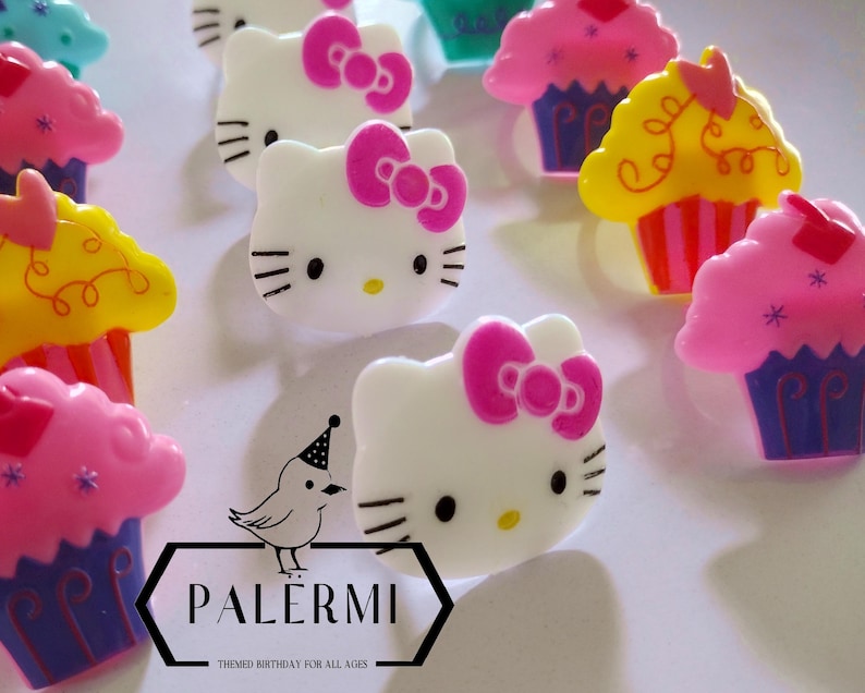 Hello Kitty Cupcake Ring Toppers, Hello Kitty Cupcake Toppers, PALERMI