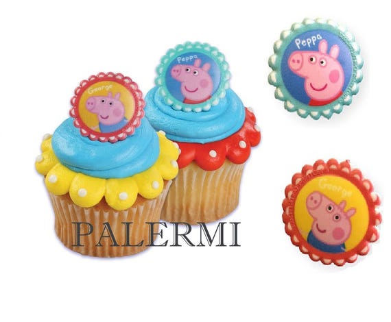 Peppa Pig Cupcake Toppers Peppa Pig George Cupcake Topper Etsy