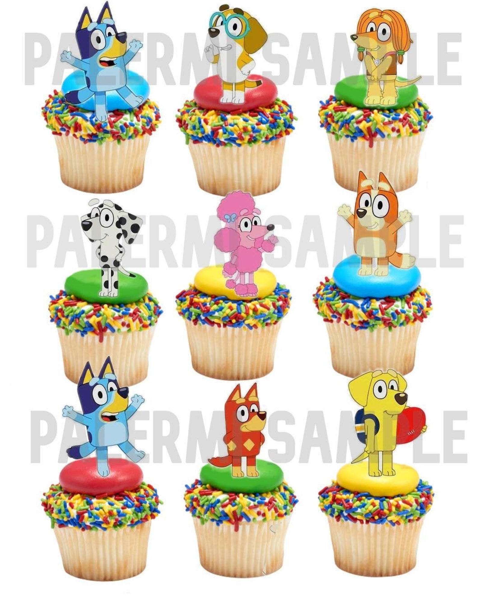 Bluey Cupcake Toppers Printable Printable Bluey Cupcake | Etsy