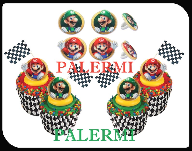 Nintendo Mario Luigi Cupcake Topper Super Nintendo Mario Luigi Cupcake Topper Super