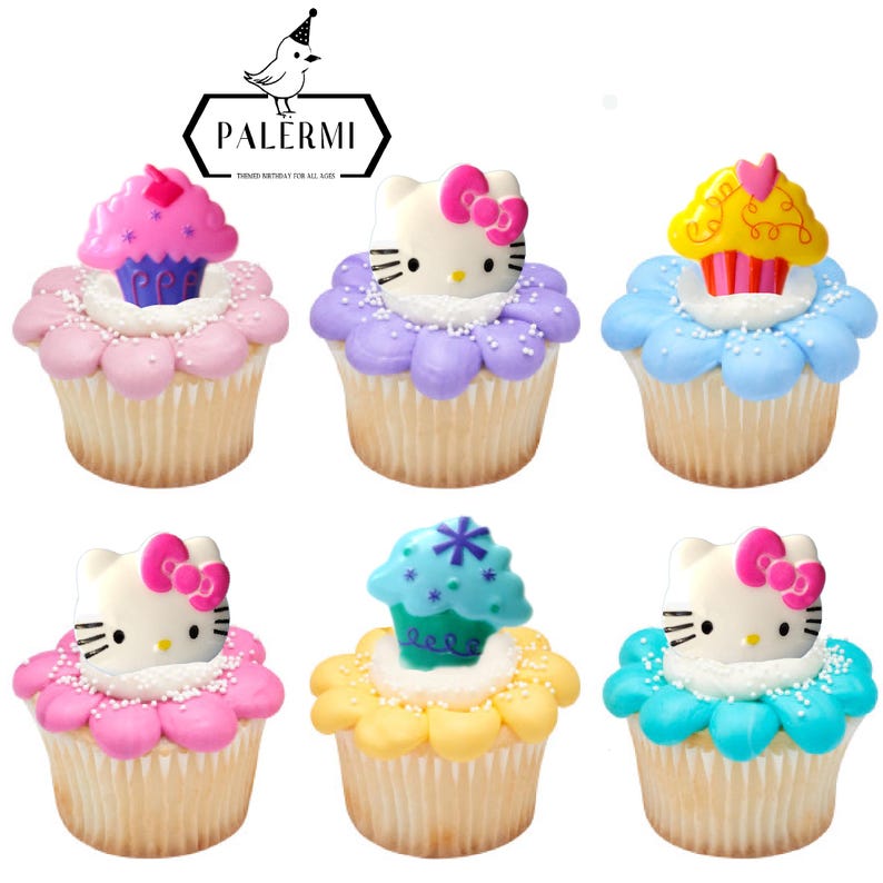 Hello Kitty Cupcake Ring Toppers, Hello Kitty Cupcake Toppers, PALERMI