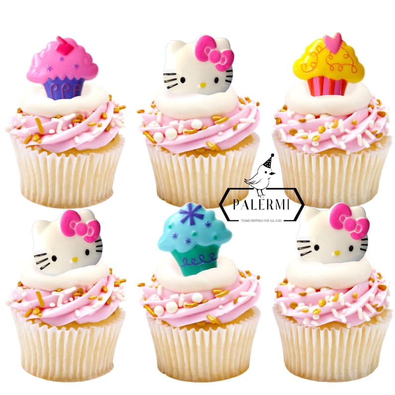 Hello Kitty Cupcake Ring Toppers, Hello Kitty Cupcake Toppers, PALERMI