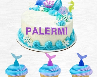 Mermaid Cake Topper kit, Mermaid Cake Topper, Mermaid Cake Kit, PALERMI