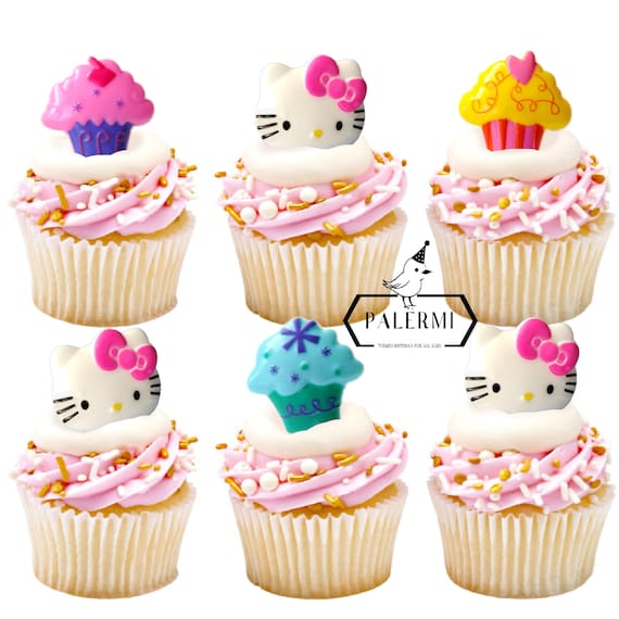 SANRIO Hello Kitty Cupcake Rings, Food Grade Plastic, Party Favors