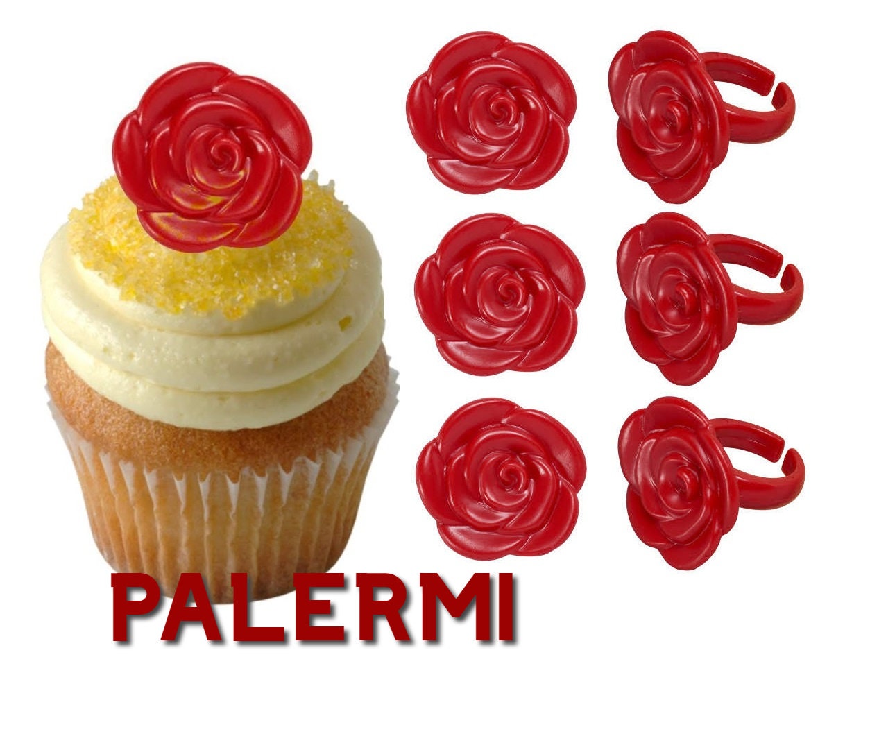 Red Rose x 30 Cupcake Toppers Edible Wafer Paper Fairy Cake Toppers Red Rose x 30 Cupcake Toppers Edible Wafer Paper Fairy Cake Toppers