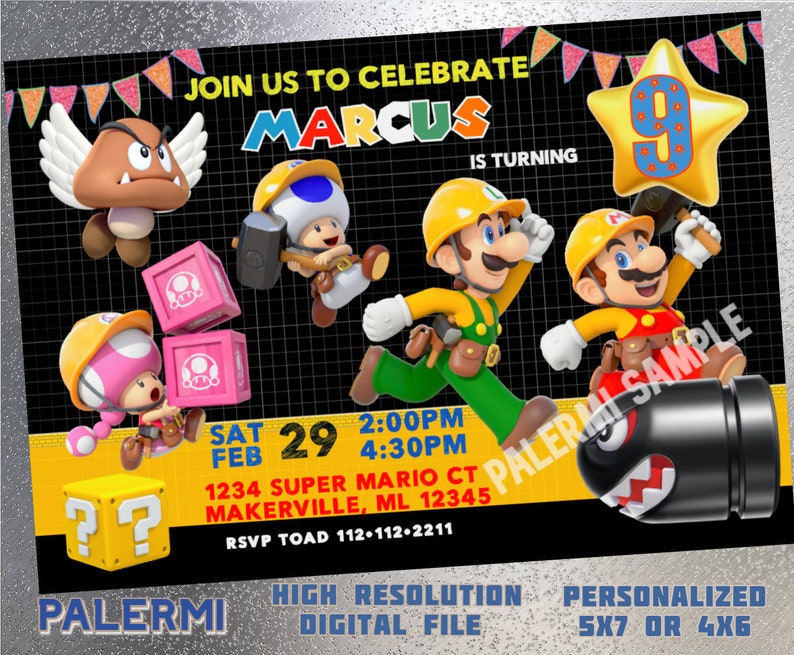 Súper Mario Invito digitale Super Mario