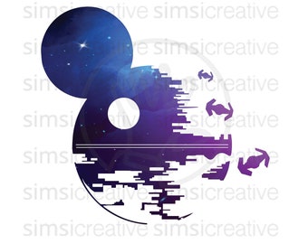 Mickey Death Star Svg - Star Wars - Mickey Mouse JPG PNG SVG - Instant Download Cut File Cricut and Silhouette - Death Star svg - Galactic