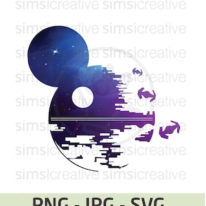 Mickey Death Star SVG - Star Wars - Mickey Mouse JPG PNG SVG - Sofort Download Cut File Cricut and Silhouette - Death Star svg - Galactic