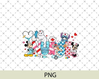 Nurse Sublimation Design - Nurse Png - PNG  Character Png - Cartoon character Png Cricut - Nurse - Mouse hospital