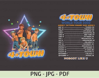 4 Town Turning Red PNG, 4 Town World Tour JPG PDF, 4 Town Turning Red, 4 Town Band, Pixar Turning Red Png File Instant Download