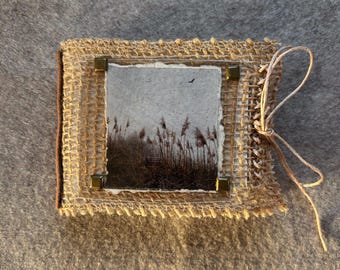 Jute and Mica Notebook with Original Art Print