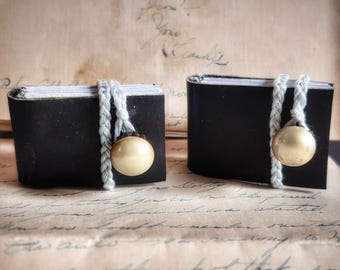 Pair of Blue Leather Mini Books