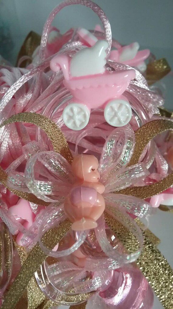 1 Dozen Pacifier Necklace Baby Shower Party Favor Game Supplies Pink Dress For Girl